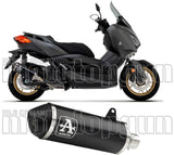 Terminale Di Scarico Non Catalizzato E Con Omologazione Suono Urban Alluminio Nero Acciaio Nero - Arrow Special Parts Compatibile Con Yamaha X-Max 300 (2017-2020)