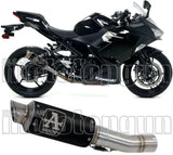 Terminale Di Scarico Con Omologazione Suono Gp2 Gp-2 Nichrom Nero Acciaio - Arrow Special Parts Compatibile Con Kawasaki Z 400 (2019-2020)