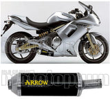 Terminale Di Scarico Con Omologazione Suono Maxi Race-Tech Alluminio Nero Acciaio - Arrow Special Parts Compatibile Con Kawasaki Versys 650 (2007-2014)