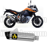 Terminale Di Scarico Con Omologazione Suono Maxi Race-Tech Titanio Carbonio - Arrow Special Parts Compatibile Con Ktm 1090 Adventure (2017-2020)