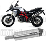 Exhaust Tip With Noise Certification Maxi Race-Tech Aluminium Carbon - Arrow Special Parts Compatible With Bmw F 800 Gs (2017-2018)
