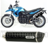 Terminale Di Scarico Con Omologazione Suono Maxi Race-Tech Alluminio Nero Carbonio - Arrow Special Parts Compatibile Con Bmw F 800 Gs Adventure (2008-2016)