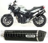 Terminale Di Scarico Con Omologazione Suono Maxi Race-Tech Alluminio Nero Carbonio - Arrow Special Parts Compatibile Con Bmw F 800 R (2009-2016)