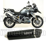 Terminale Di Scarico Con Omologazione Suono Maxi Race-Tech Alluminio Nero Carbonio - Arrow Special Parts Compatibile Con Bmw R 1200 Gs (2013-2018)