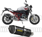 Terminale Di Scarico Con Omologazione Suono Maxi Race-Tech Alluminio Nero Carbonio - Arrow Special Parts Compatibile Con Bmw R 1200 (2015-2016)