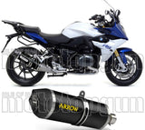 Exhaust Tip With Noise Certification Maxi Race-Tech Black Aluminium Carbon - Arrow Special Parts Compatible With Bmw R 1200 Rs (2015-2016)