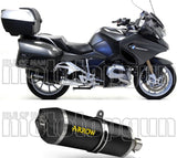 Terminale Di Scarico Con Omologazione Suono Maxi Race-Tech Alluminio Nero Carbonio - Arrow Special Parts Compatibile Con Bmw R 1200 Rt (2014-2016)