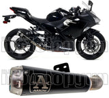 Terminale Di Scarico Con Omologazione Suono Pro-Race Nichrom Nero Acciaio - Arrow Special Parts Compatibile Con Kawasaki Ninja 400 (2023)
