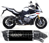 Terminale Di Scarico Con Omologazione Suono Race-Tech Alluminio Nero Carbonio - Arrow Special Parts Compatibile Con Bmw S 1000 Xr (2015-2019)