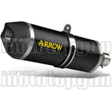 Terminale Di Scarico Con Omologazione Suono Race-Tech Alluminio Nero Carbonio - Arrow Special Parts Compatibile Con Kawasaki Ninja 400 (2018-2021)