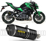 Terminale Di Scarico Con Omologazione Suono Race-Tech Alluminio Nero Carbonio - Arrow Special Parts Compatibile Con Kawasaki Z 900 (2017-2019)