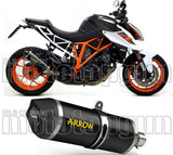Terminale Di Scarico Con Omologazione Suono Race-Tech Alluminio Nero Carbonio - Arrow Special Parts Compatibile Con Ktm 1290 Superduke Gt (2017-2021)
