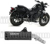 Terminale Di Scarico Con Omologazione Suono Rebel Alluminio Nero Alluminio Nero - Arrow Special Parts Compatibile Con Honda Cmx 500 Rebel (2017-2024)