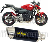 Terminale Di Scarico Con Omologazione Suono Thunder Alluminio Nero Acciaio - Arrow Special Parts Compatibile Con Honda Cb 600 F Hornet (2007-2013)
