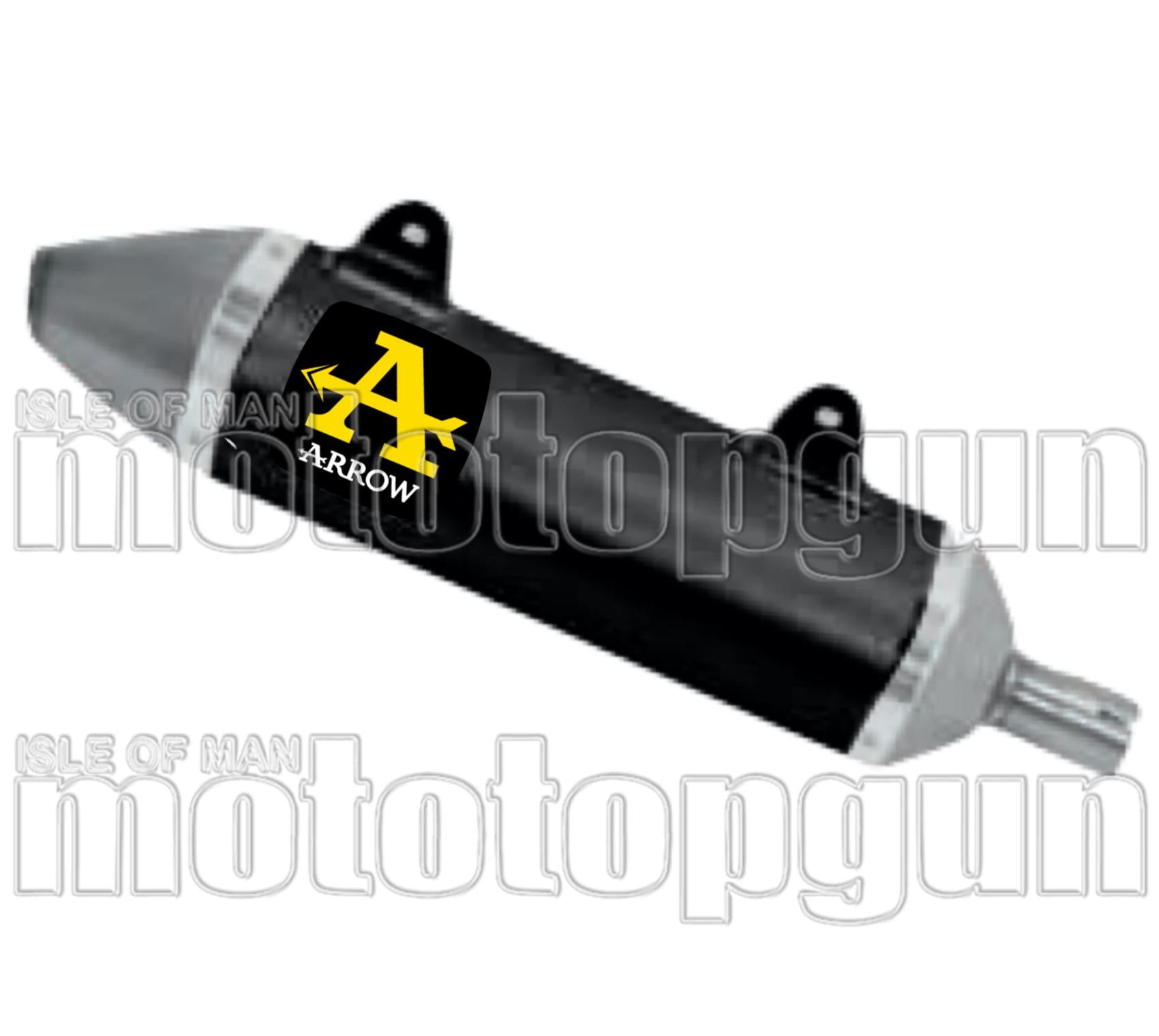 Exhaust Tip With Noise Certification Thunder Black Aluminium Stainless Steel - Arrow Special Parts Compatible With Malaguti Xtm 125 4T (2019-2020)