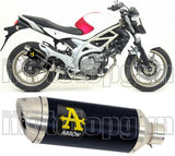 Terminale Di Scarico Con Omologazione Suono Thunder Alluminio Nero Acciaio - Arrow Special Parts Compatibile Con Suzuki Svf 650 Gladius (2009-2015)