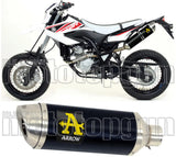Terminale Di Scarico Con Omologazione Suono Thunder Alluminio Nero Acciaio - Arrow Special Parts Compatibile Con Yamaha Wr 125 X (2009-2016)