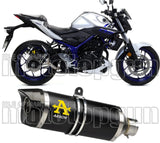 Terminale Di Scarico Con Omologazione Suono Thunder Alluminio Nero Carbonio - Arrow Special Parts Compatibile Con Yamaha Yzf-R3 (2015-2017)