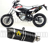 Terminale Di Scarico Con Omologazione Suono Thunder Alluminio Nero Carbonio - Arrow Special Parts Compatibile Con Yamaha Wr 125 R (2009-2016)