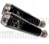 Doppio Terminale Di Scarico Con Omologazione Suono Pro-Race Nichrom Nero Acciaio - Arrow Special Parts Compatibile Con Ducati Hypermotard 950 (2022-2024)