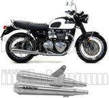 Doppio Terminale Di Scarico Con Omologazione Suono Pro-Racing Nichrom Acciaio - Arrow Special Parts Compatibile Con Triumph Bonneville T100 (2017-2020)