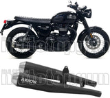 Doppio Terminale Di Scarico Con Omologazione Suono Pro-Racing Nichrom Nero Acciaio - Arrow Special Parts Compatibile Con Triumph Bonneville T100 (2017-2020)