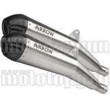 Doppio Terminale Di Scarico Con Omologazione Suono Pro-Racing Nichrom Carbonio - Arrow Special Parts Compatibile Con Triumph Thruxton 1200 (2016-2020)
