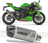 Terminale Di Scarico Con Omologazione Suono Indy-Race Evo Titanio Carbonio - Arrow Special Parts Compatibile Con Kawasaki Zx 4R (2024-2026)