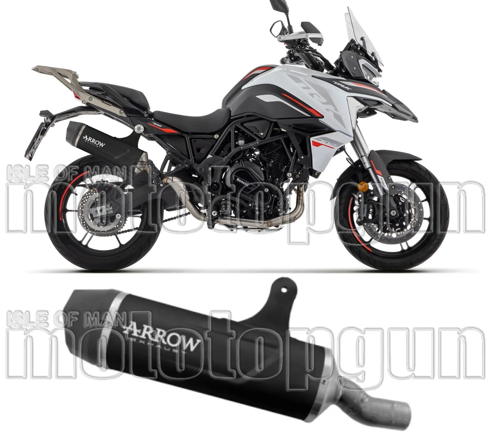 Terminale Di Scarico Con Omologazione Suono Indy Race Alluminio Nero Fondello Carby - Arrow Special Parts Compatibile Con Benelli Trk 702 - X (2025-2026)