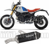 Terminale Di Scarico Con Omologazione Suono Explorer Alluminio Nero Fondello Carby - Arrow Special Parts Compatibile Con Bmw R12 G - S (2025-2026)