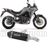 Terminale Di Scarico Con Omologazione Suono Explorer Alluminio Nero Fondello Carby - Arrow Special Parts Compatibile Con Honda Xl 750 Transalp (2023-2024)