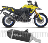 Terminale Di Scarico Con Omologazione Suono Explorer Alluminio Nero Fondello Carby - Arrow Special Parts Compatibile Con Suzuki V-Strom 800 Se (2025-2026)