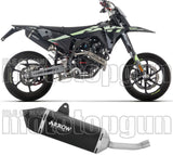 Terminale Di Scarico Con Omologazione Suono Icon Alluminio Nero Fondello Carby - Arrow Special Parts Compatibile Con Fantic Motor Xmf 125 (2025-2026)
