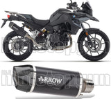 Terminale Di Scarico Con Omologazione Suono Indy-Race Evo Alluminio Nero Carbonio - Arrow Special Parts Compatibile Con Bmw F 800 Gs (2024-2026)