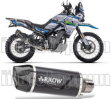 Terminale Di Scarico Con Omologazione Suono Indy-Race Evo Alluminio Nero Carbonio - Arrow Special Parts Compatibile Con Cfmoto 450 Mt (2024)