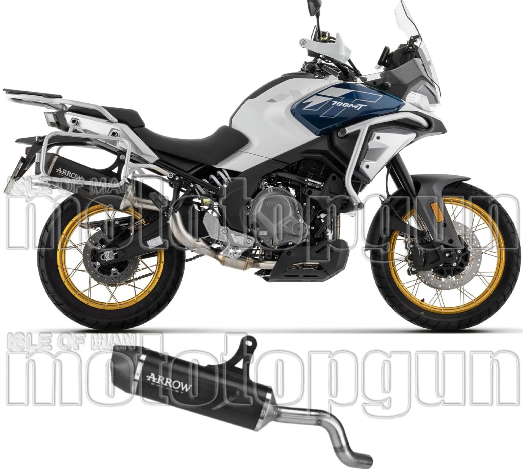 Terminale Di Scarico Con Omologazione Suono Indy-Race Evo Alluminio Nero Fondello Carby - Arrow Special Parts Compatibile Con Cfmoto 700 Mt Adventure (2025-2026)