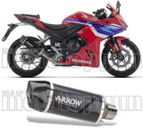 Terminale Di Scarico Con Omologazione Suono Indy-Race Evo Alluminio Nero Carbonio - Arrow Special Parts Compatibile Con Honda Cbr 500 R (2024-2026)