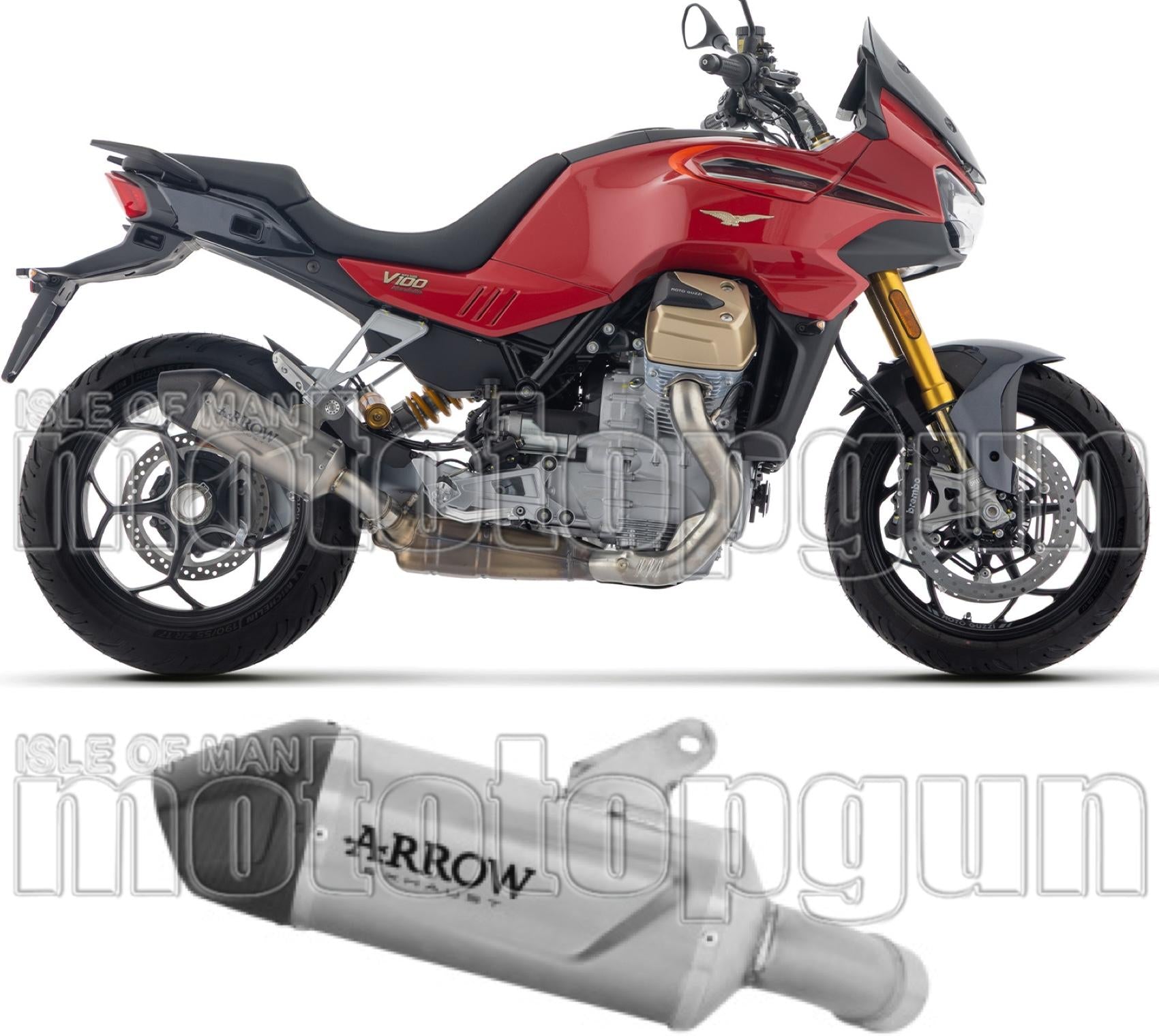 Exhaust Tip With Noise Certification Indy Race Evo Titanium Carby End Cap - Arrow Special Parts Compatible With Moto Guzzi Stelvio (2025-2026)