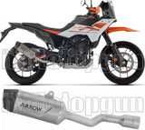 Terminale Di Scarico Con Omologazione Suono Indy-Race Evo Titanio Fondello Carby - Arrow Special Parts Compatibile Con Ktm 390 Adventure X (2025-2026)