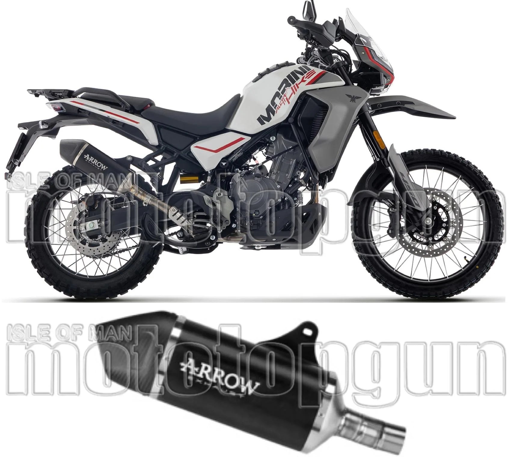 Terminale Di Scarico Con Omologazione Suono Indy-Race Alluminio Nero Fondello Carby - Arrow Special Parts Compatibile Con Moto Morini Allthrike 450 (2025-2026)