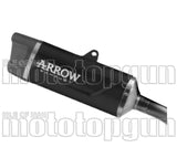 Terminale Di Scarico Con Omologazione Suono Indy-Race Evo Alluminio Nero Carbonio - Arrow Special Parts Compatibile Con Kawasaki Z 500 (2024-2026)