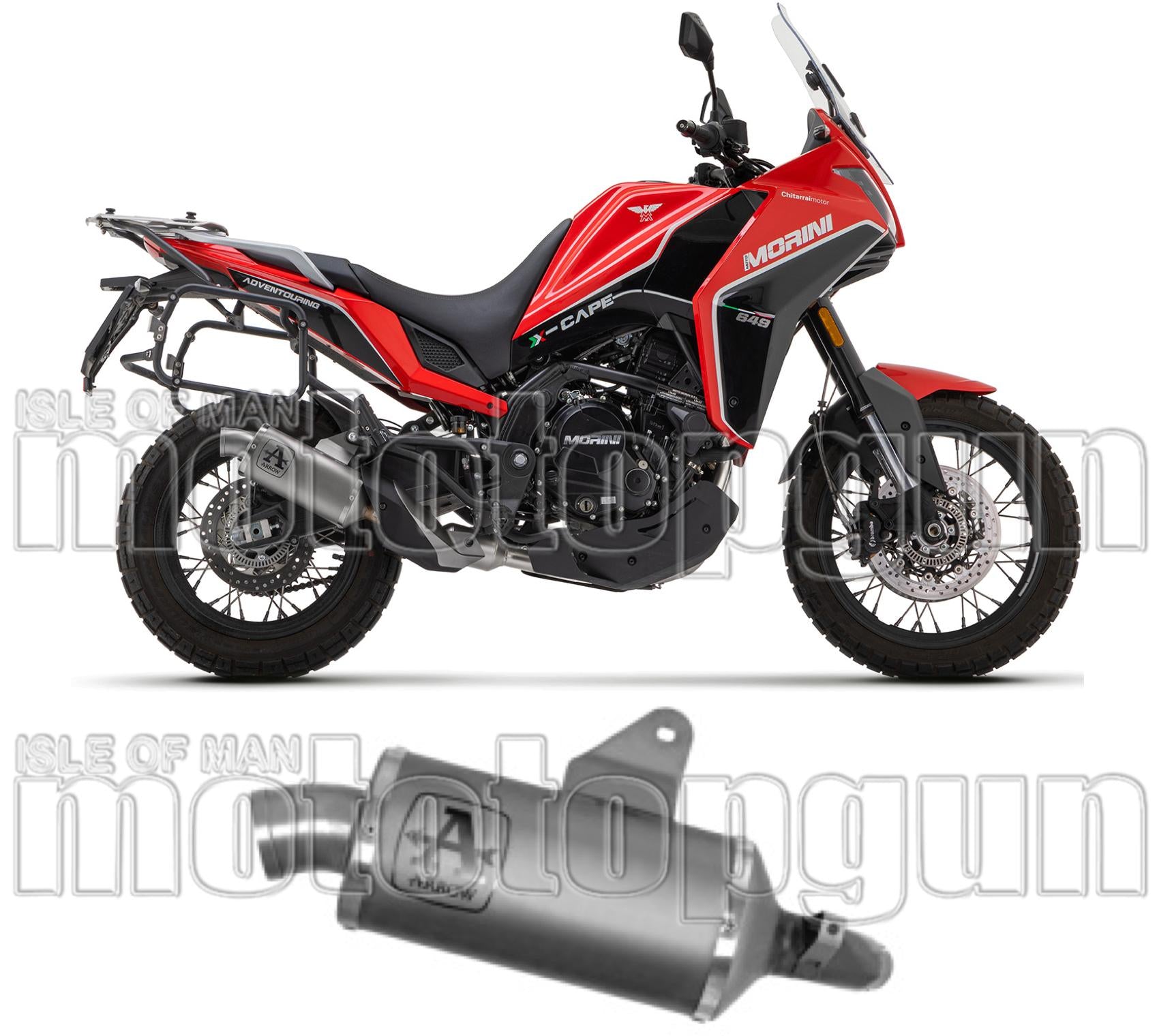 Non-Catalytic Exhaust Tip With Sound Certification Indy-Race Aluminium Stainless Steel - Arrow Special Parts Compatible With Moto Morini X-Cape 650 (2022-2025)