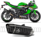 Terminale Di Scarico Con Omologazione Suono Pista Titanio Carbonio - Arrow Special Parts Compatibile Con Kawasaki Zx 6R 636 (2024-2026)