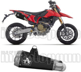 Terminale Di Scarico Con Omologazione Suono Pro-Race Inox Nero - Arrow Special Parts Compatibile Con Ducati Hypermotard 698 Mono (2024-2025)