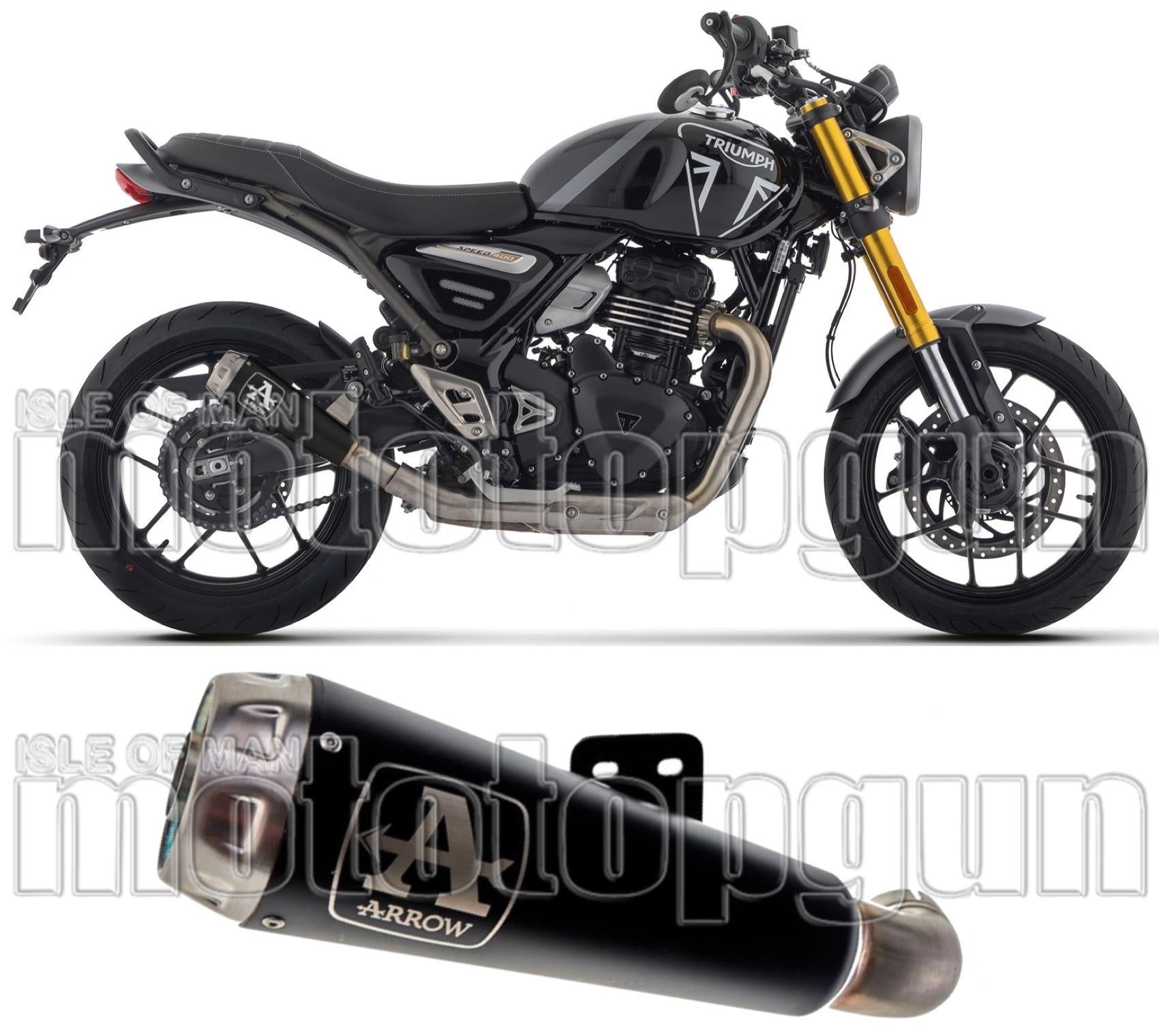 Exhaust Tip With Noise Certification Pro-Race Black Nichrom - Arrow Special Parts Compatible With Triumph Speed 400 (2024-2025)