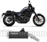 Terminale Di Scarico Con Omologazione Suono Rebel Alluminio Nero Alluminio Nero - Arrow Special Parts Compatibile Con Honda Cmx 1100 Rebel (2021-2024)