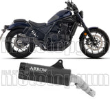 Terminale Di Scarico Con Omologazione Suono Rebel Nichrom Nero Fondello Inox - Arrow Special Parts Compatibile Con Honda Cmx 1100 Rebel (2025-2026)