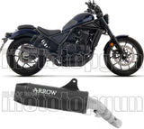 Terminale Di Scarico Con Omologazione Suono Rebel Nichrom Nero Fondello Carby - Arrow Special Parts Compatibile Con Honda Cmx 1100 Rebel (2025-2026)