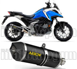 Terminale Di Scarico Con Omologazione Suono Race-Tech Alluminio Nero Carbonio - Arrow Special Parts Compatibile Con Honda Nc 750 X (2021-2022)