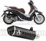 Terminale Di Scarico Catalizzato E Con Omologazione Suono Urban Alluminio Nero Acciaio Nero - Arrow Special Parts Compatibile Con Piaggio Beverly 300 Hpe (2021-2024)